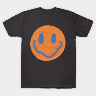 Orange and Blue Vintage Smiley Face T-Shirt